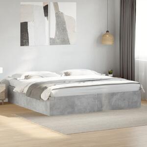 Betonszürke szerelt fa ágykeret 200 x 200 cm
