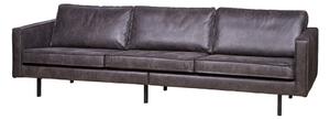 Rodeo fekete kanapé, újrahasznosított bőrhuzattal, 277 cm - BePureHome