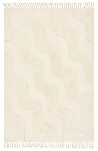 Jotex Krém és fehér pamut szőnyeg WAVING 130 x 190 cm