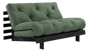 Roots Black/Olive Green zöld kinyitható kanapé - Karup Design