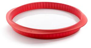 Piros szilikon quiche sütőforma kerámia tányérral, ⌀ 28 cm - Lékué
