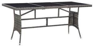 VidaXL szürke polyrattan kerti asztal 170 x 80 x 74 cm