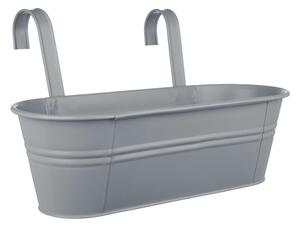 ZINC felakasztható virágláda három virág részére 50 cm, világosszürke