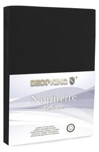 Nephrite fekete gumis lepedő, 160/180 x 200 cm - DecoKing