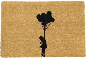 Flying Balloon Girl természetes kókuszrost lábtörlő, 40 x 60 cm - Artsy Doormats