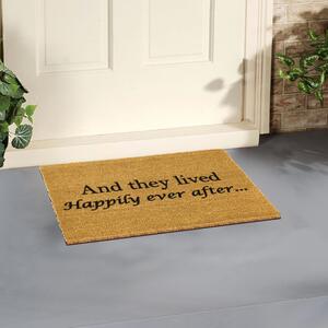 Happily Ever After természetes kókuszrost lábtörlő, 40 x 60 cm - Artsy Doormats