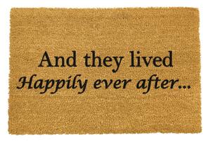 Happily Ever After természetes kókuszrost lábtörlő, 40 x 60 cm - Artsy Doormats