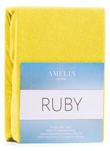 Ruby Yellow sárga kétszemélyes gumis lepedő, 180-200 x 200 cm - AmeliaHome