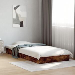 Füstös tölgy színű szerelt fa ágykeret matrac nélkül 90x200 cm