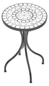 PALAZZO mozaikos kerti asztal, fehér-fekete Ø 35 cm