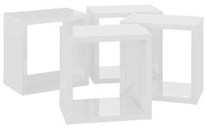 VidaXL 4 db magasfényű fehér fali kockapolc 22 x 15 x 22 cm