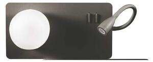 Ideal Lux Ideal Lux - LED Fali lámpa kislámpával BOOK 1xG9/28W + LED/3W/230V fekete ID174846