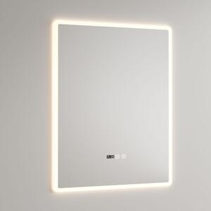 Welland LED tükör - fényerő + színhőfok szabályozás + óra + páramentesítő - 70 x 90 cm 04C01