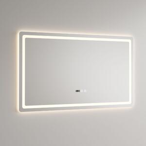Welland LED tükör - fényerő + színhőfok szabályozás + óra + páramentesítő - 90 x 70 cm 44B01