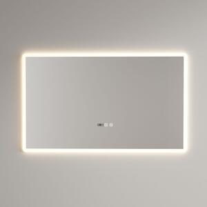 Welland LED tükör - fényerő + színhőfok szabályozás + óra + páramentesítő - 90 x 70 cm 14C01