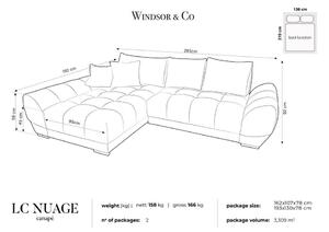 Nuage bézs kinyitható sarokkanapé bársonyhuzattal, bal oldali - Windsor & Co Sofas