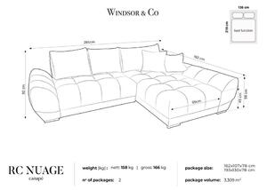 Nuage királykék kinyitható sarokkanapé bársony kárpittal, jobb oldali - Windsor & Co Sofas