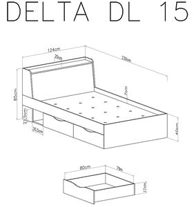 Delta DL15 gyerekágy 120x200 cm B/J - Tölgy / Antracit