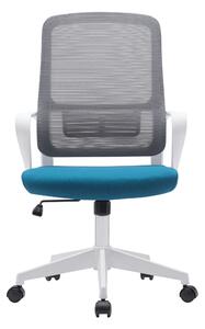 KONDELA Irodai szék, szürke/petróleumzöld/fehér, SALOMO TYP 1