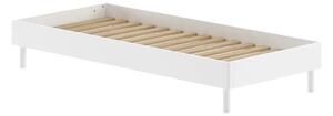Fehér bükkfa egyszemélyes ágy ágytámla nélkül, ágyráccsal 90x200 cm Forrest – Vipack