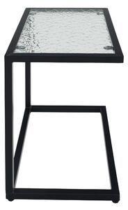 KONDELA Kerti asztalka, fekete acél/edzett üveg, SELKO