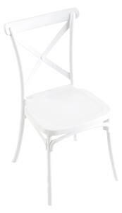 KONDELA Rakásolható szék, fehér, SAVITA