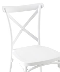 KONDELA Rakásolható szék, fehér, SAVITA