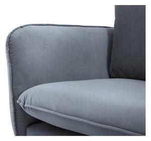 Vienna szürke bársony kanapé, 160 cm - Cosmopolitan Design