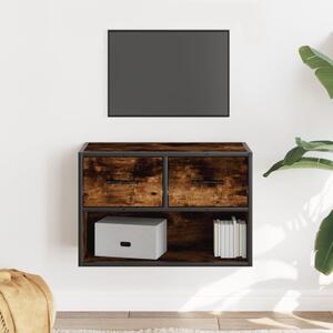 Füstös tölgy fa és fém TV-szekrény 60 x 31 x 39,5 cm