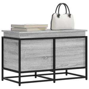 Szürke sonoma szerelt fa tárolóláda fedéllel 80x40x51,5 cm