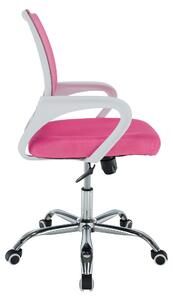 KONDELA Irodai szék, rózsaszín/fehér, SANAZ TYP 2