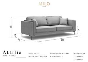 Attilio kék kanapé, 230 cm - Milo Casa