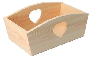 Atmowood Fából készült kosár szívvel