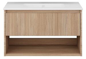 TMP SLIM STRIPE 60 fali függesztett fürdőszobabútor - SKY E-8099-60 porcelán mosdóval - 61 x 46 cm