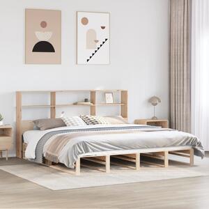 Tömör fa könyvespolcos ágy matrac nélkül 200 x 200 cm