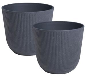 Kétdarabos virágcserép szett DRABA 44 cm Fekete