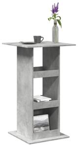 Betonszürke szerelt fa bárasztal tárolóval 60 x 60 x 102 cm