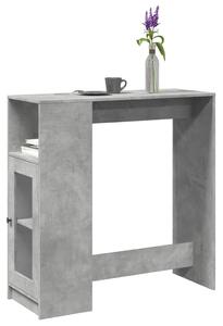 Betonszürke szerelt fa tárolórekeszes bárasztal 101x40x103,5 cm