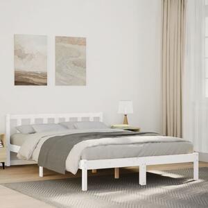 Fehér tömör fenyő extra hosszú ágykeret matrac nélkül 140x210cm