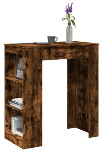 Füstös tölgy szerelt fa bárasztal tárolókkal 95 x 47 x 103,5 cm