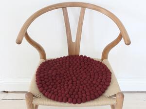 Ball Chair Pad sötét cserecsnyeszínű golyós, gyapjú székpárna, ⌀ 39 cm - Wooldot