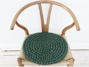 Ball Chair Pad sötétzöld golyós, gyapjú székpárna, ⌀ 39 cm - Wooldot