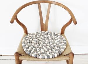 Ball Chair Pad világosszürke-fehér golyós, gyapjú székpárna, ⌀ 39 cm - Wooldot