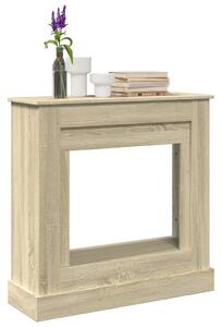 Sonoma tölgy színű szerelt fa kandallóburkolat 90 x 30 x 90 cm
