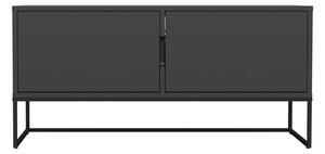 Lipp fekete kétajtós TV-állvány fekete fémlábakkal, szélesség 118 cm - Tenzo