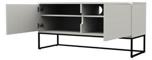 Lipp fehér kétajtós TV-állvány fekete fémlábakkal, szélesség 118 cm - Tenzo