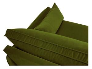 Lento zöld bársony kanapé fekete lábakkal, 158 cm - Kooko Home