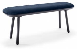 Naïve kék-fekete bársony pad, 140 cm - EMKO