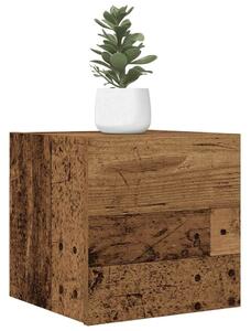 2 db antik fa színű falra szerelhető TV-szekrény 30,5x30x30 cm