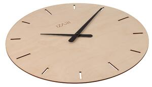 IZARI nyírfa óra, számok nélkül, 50 cm - fekete mutatókkal